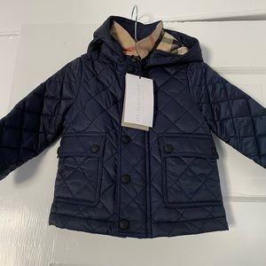 NWT Burberry Baby Quilted Coat Navy 9M